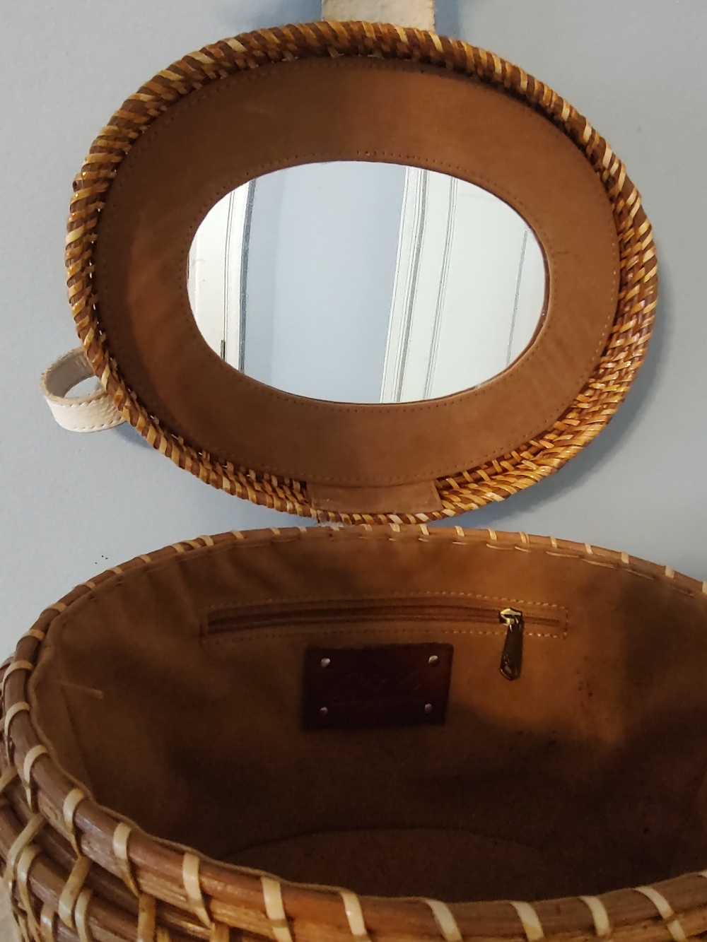 Patricia Nash Caselle rattan wicker basket bag turn lock EUC - Picture 4 of 12